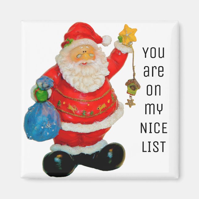 Santa Claus Father Christmas Nice List Magnet (Front)