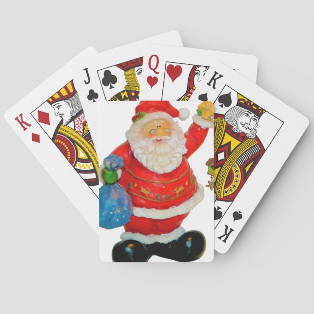 Santa Claus Father Christmas with Bag and Star Playing Cards (Back)