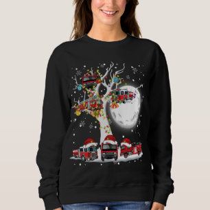 Santa Claus Fire Engines On Tree Christmas Pajama  Sweatshirt