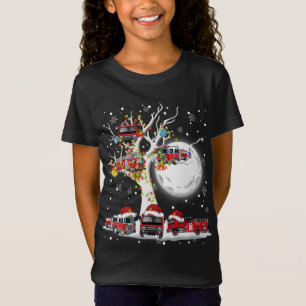 Santa Claus Fire Engines On Tree Christmas Pajama T-Shirt