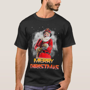 Santa Claus Fireman Firefighter Christmas  T-Shirt
