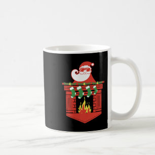 Santa Claus Fireplace Cket Funny Christmas Coffee Mug