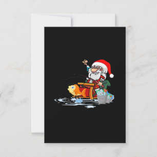 Santa Claus fishing during Christmas Invitation