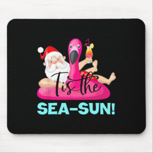 Santa Claus Flamingo Float Tis The Sea-sun Christm Mouse Mat
