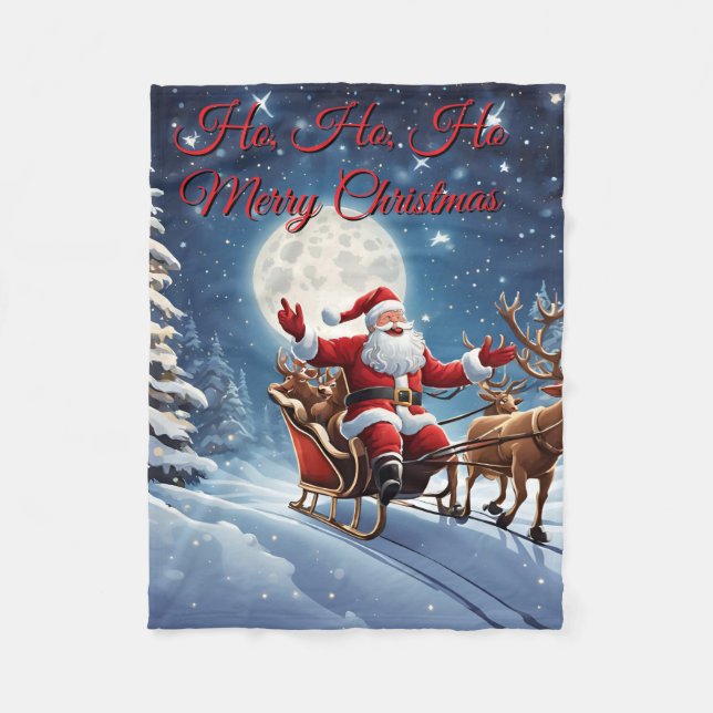 Santa Claus Fleece Blanket (Front)