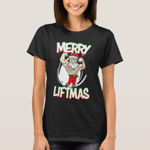 Santa Claus Flexing Merry Flex Mas Beard Saying De T-Shirt