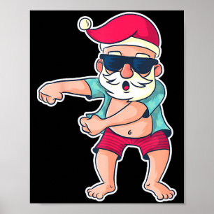 Santa Claus Floss Dance Christmas X-mas Gift Poster