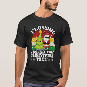 Santa Claus Floss Xmas Flossing Around The Christm T-Shirt