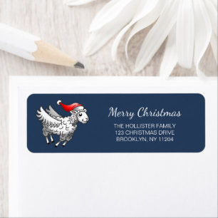 Santa Claus Flying Christmas Sheep