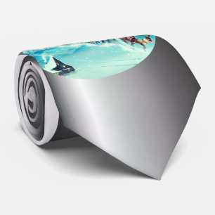 Santa Claus Flying with Reindeer Tie