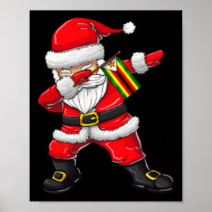 Santa Claus From Zimbabwe Kids Boys Girls Xmas Poster