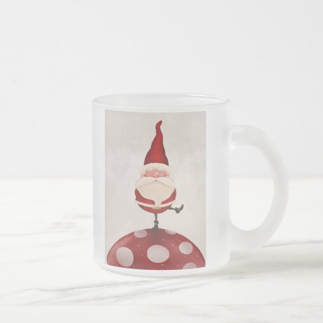 Santa Claus fungus Frosted Glass Coffee Mug (Right)