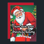 Santa Claus funny| browsing history christmas Holiday Card<br><div class="desc">Funny greeting cards</div>