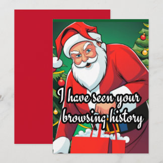Santa Claus funny| browsing history christmas Holiday Card