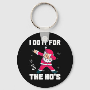 Santa Claus Funny Christmas In July Xmas I Do It F Key Ring