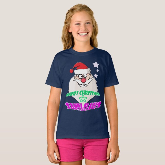 Santa Claus Funny Girl T-Shirt (Front Full)