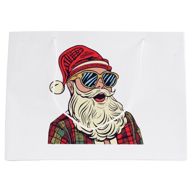 Santa Claus - Funny Large Gift Bag (Front)