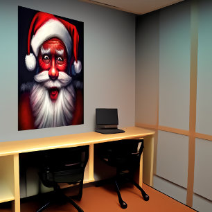 Santa Claus funny look AI Art Poster
