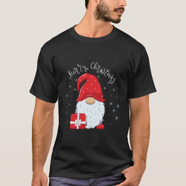 Santa Claus Garden Gnome Merry Christmas Boys Girl T-Shirt (Front)