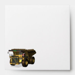 Santa Claus Giant  Dump Truck Driver Envelopes