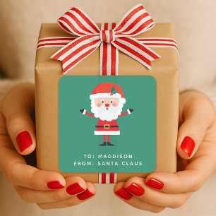 Santa Claus Gift Label Christmas Present Sticker