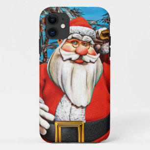 Santa Claus Gift Sack Snowy Forest Art iPhone 11 Case