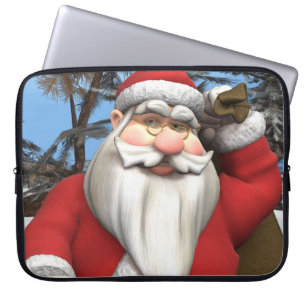 Santa Claus Gift Sack Snowy Forest Art Laptop Sleeve