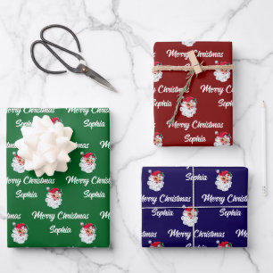 Santa Claus Gift Wrap Santa Face Gift Wrap