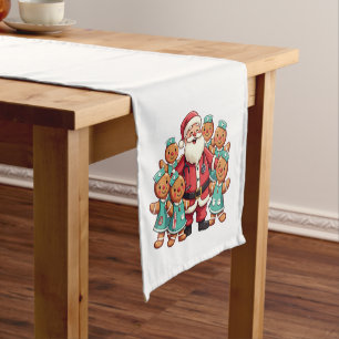 Santa Claus Gingerbread Nursing Squad Short Table Runner
