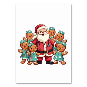Santa Claus Gingerbread Nursing Squad Table Number