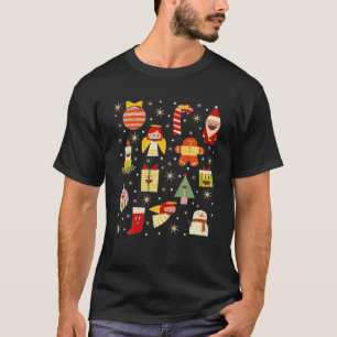 Santa Claus Gingerbread Snowman Sock Christmas Dec T-Shirt