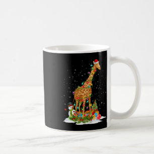 Santa Claus Giraffe Xmas Tree Lights Merry Christm Coffee Mug