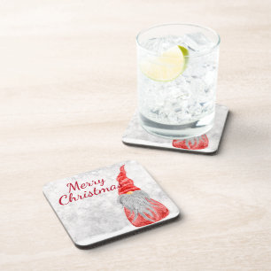 Santa Claus Gnome on Snowy Field Coaster