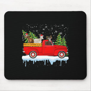 Santa Claus Goat Ride Red Truck Xmas Tree Christma Mouse Mat