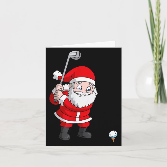 Santa Claus Golf Christmas Golfer Golfing  Card (Front)