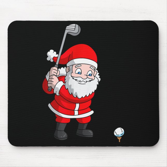 Santa Claus Golf Christmas Golfer Golfing  Mouse Mat (Front)