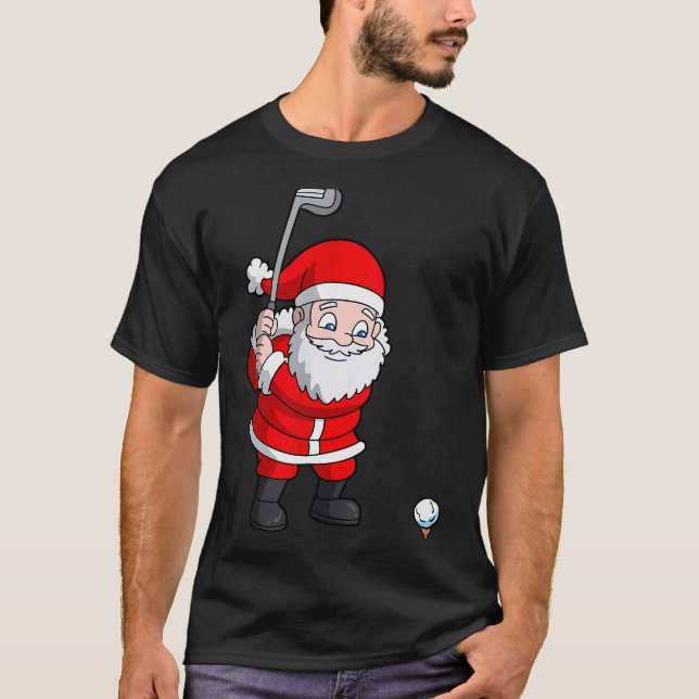 Santa Claus Golf Christmas Golfer Golfing  T-Shirt (Front)