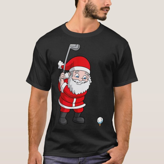Santa Claus Golf Christmas Golfer Golfing  T-Shirt (Front)