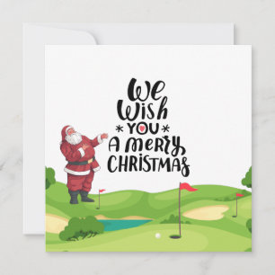 Santa Claus Golfer Merry Christmas at golf course  Card