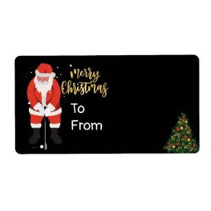 Santa Claus golfing Christmas Holiday Funny  golf 