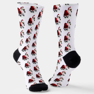 Santa Claus Goose Christmas Socks