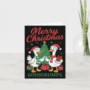 Santa Claus Goose Tree Merry Christmas Goosebumps  Card