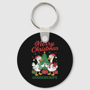 Santa Claus Goose Tree Merry Christmas Goosebumps Key Ring
