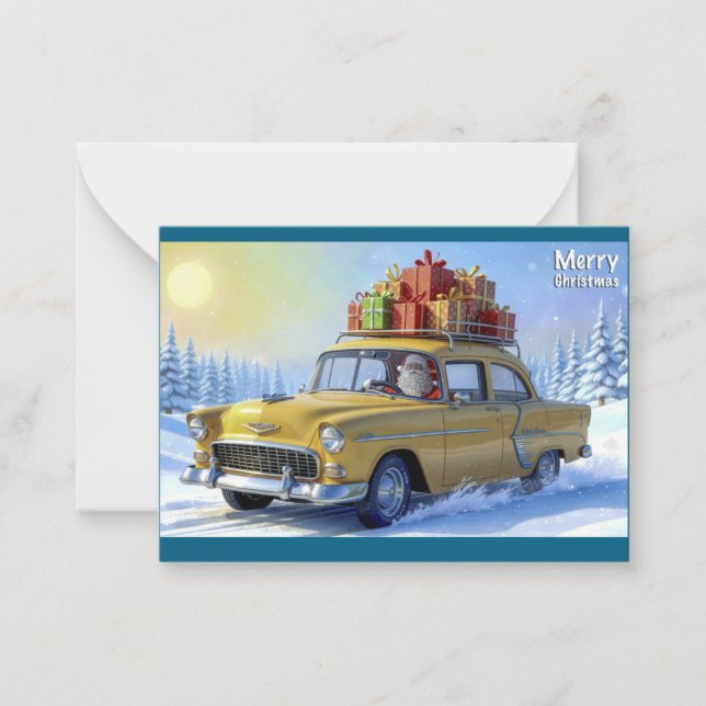 Santa Claus Greeting Card Oldtimer (Front)