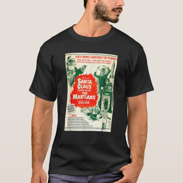 Santa Claus Halloween Christmas Poster Horror Sci  T-Shirt (Front)