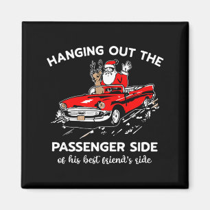 Santa Claus Hanging Out The Penger Side  Magnet