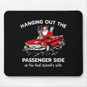 Santa Claus Hanging Out The Penger Side Mouse Mat