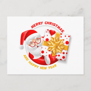 Santa Claus happy new year Holiday Postcard