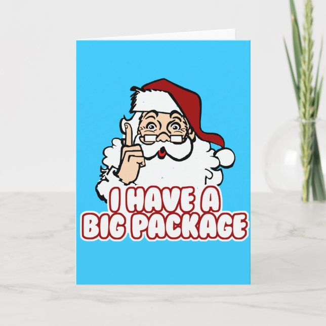 Santa Claus Has A Big Package Holiday Card (Front)
