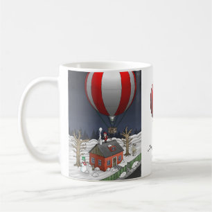 Santa Claus has arrived with a hot air balloon Coffee Mug